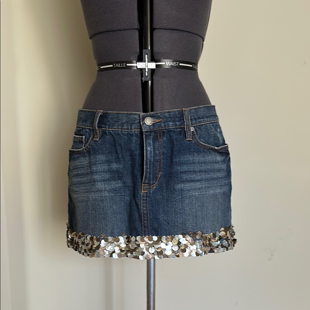 Abercrombie & Fitch Blue Sequin Mini Skirt Casual